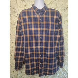 Mens Paradox Long Sleeve Button Up Plaid Shirt XL 100% Cotton